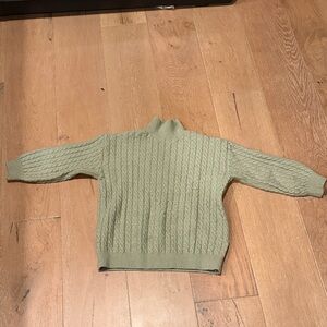 Zara Olive Cable Knit Turtleneck Sweater